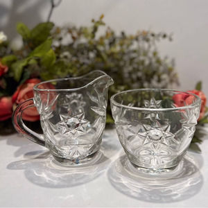 Star of David Creamer and Sugar Bowl, Early American